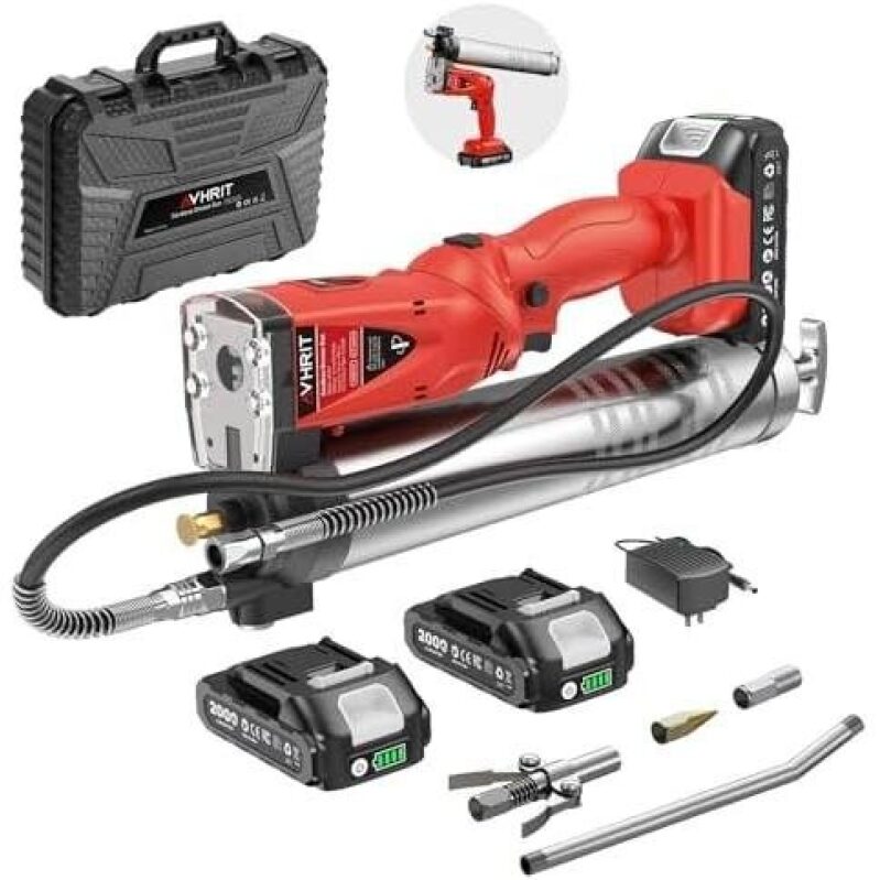 VHRIT Dual Battery Electric Grease Gun with 10000 PSI Power - 51% Off