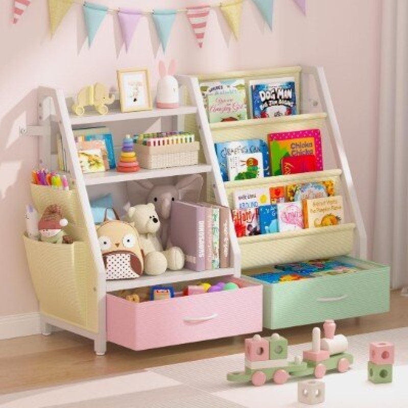 3-Tier Kids Bookshelf with Toy Storage - Organize & Play
