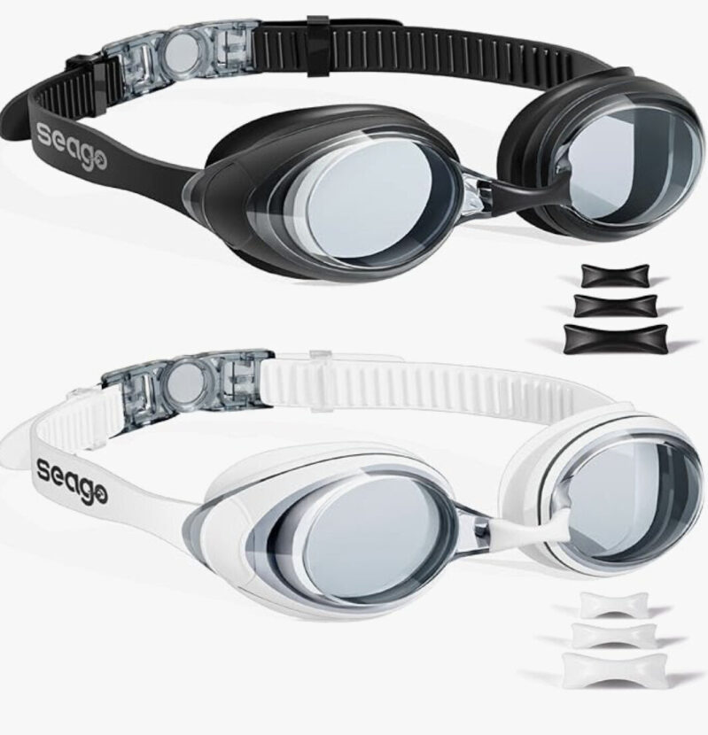 Seago Anti-Fog Swimming Goggles - Two Pack, Prime Shipping Included