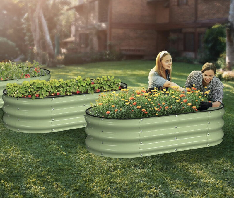 Affordable Avocado Green Raised Garden Bed - Prime Exclusive Deal