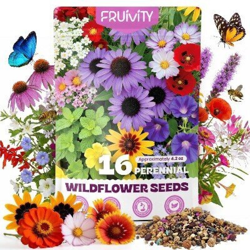 16 Perennial Wildflower Seeds - 4.2 oz - A Burst of Color for Your Garden