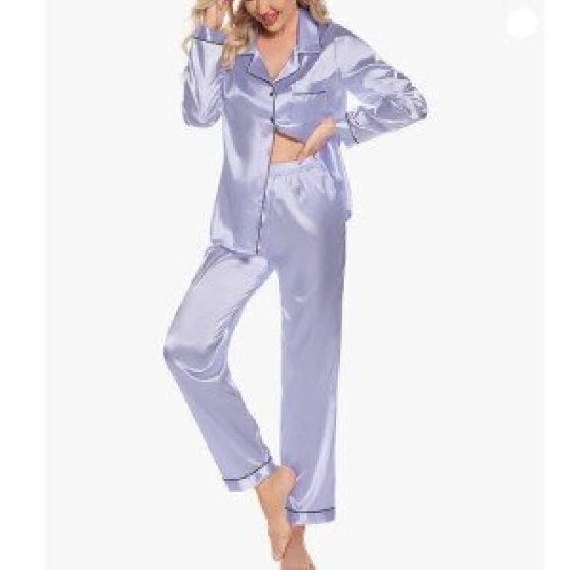 Leikar Purple Satin Plus Size Sleepwear Set - Luxurious Comfort