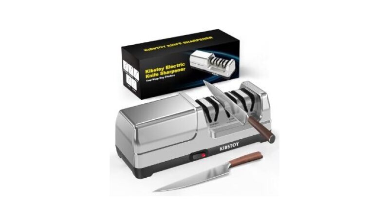 Professional 3-Stage Electric Knife Sharpener - Durable Diamond Abrasive System
