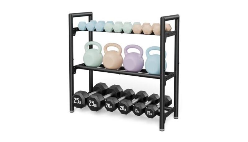Jusgym Dumbbell Rack Stand - 400LBS Capacity Weight Rack for Home Gym Storage