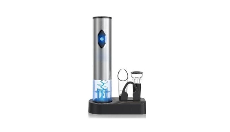 CIRCLE JOY 5-in-1 Electric Wine Opener Gift Set: Stainless Steel, Battery Operated