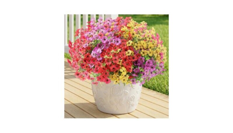 14 Pack Artificial Flowers for Outdoor Decor - Durable, Low-Maintenance Spring Decoration