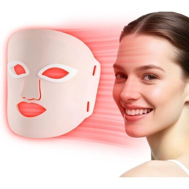 Upgraded 7 Colors LED Red Light Therapy Mask for Wrinkle Removal & Anti-Aging - Pink