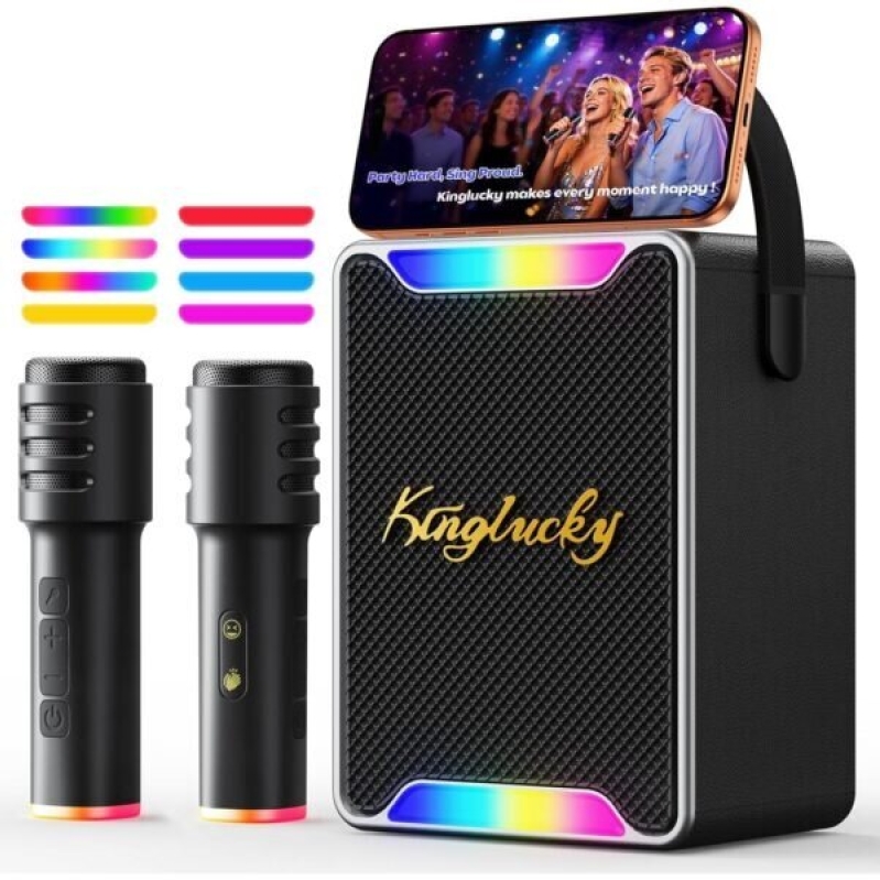 Portable Karaoke Machine for Kids and Adults with Wireless Microphones