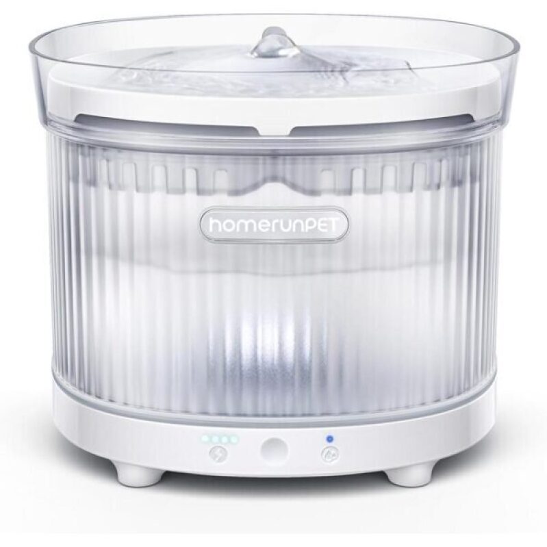 Homerunpet Cordless Cat Water Fountain - 7800mAh Battery, 30-Day Runtime, Easy-Clean Design