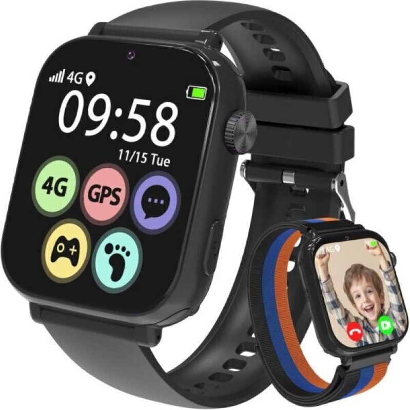 AXYWINBO Kids Smart Watch for Boys and Girls - 4G GPS, Call, Text, Game, Camera, Pedometer, Alarm Clock, Calculator