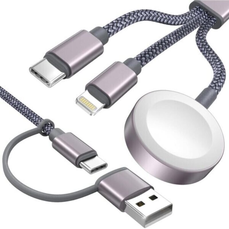 3 in 2 USB C Cable for Apple Watch Charger, iPhone Charger, Multi Charging Cable