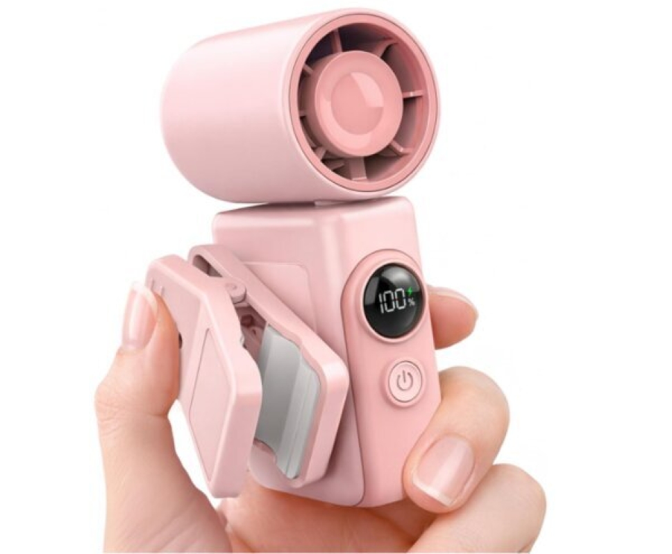 Clip-On Portable Rechargeable Mini Fan with LED Display - 50% OFF