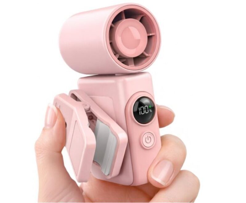 Clip-On Portable Rechargeable Mini Fan with LED Display - 50% OFF