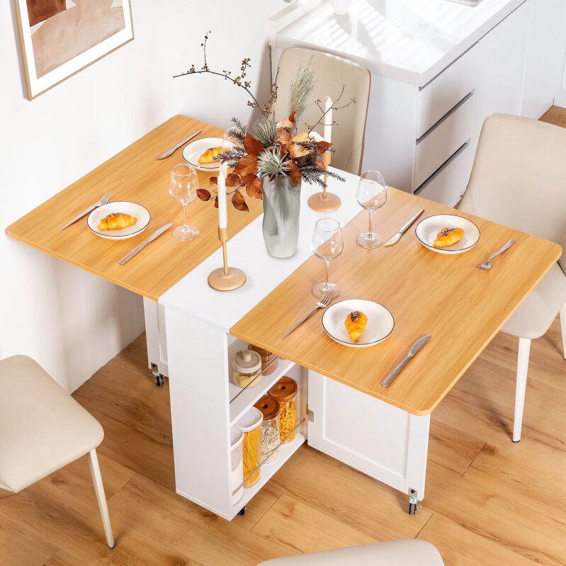 Versatile Folding Dining Table with Large Top - Multi-Functional Home Office Furniture