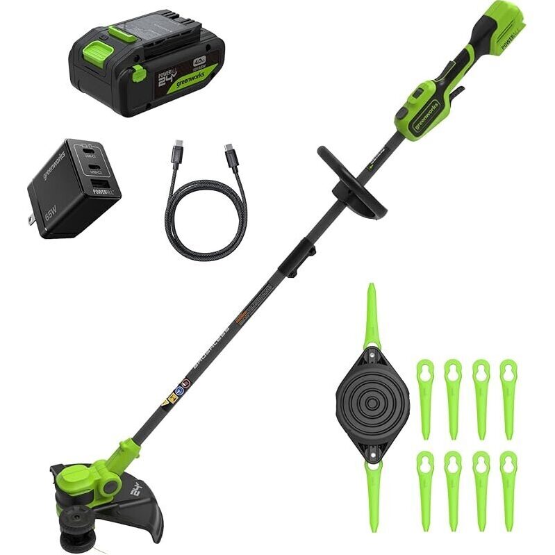 Greenworks 24V 13-in Brushless String Trimmer w/Battery & Charger