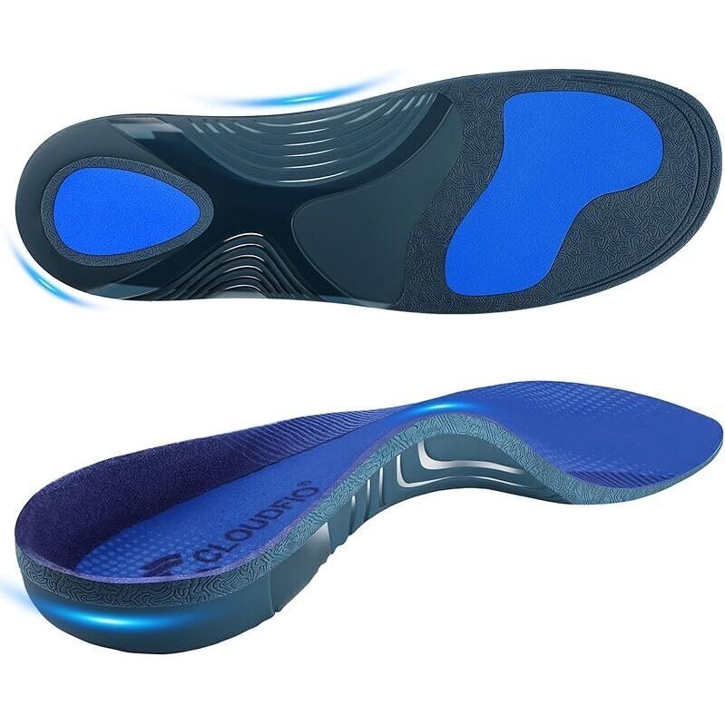 Cloudflo Plantar Fasciitis Insoles for Men and Women - High Arch Support
