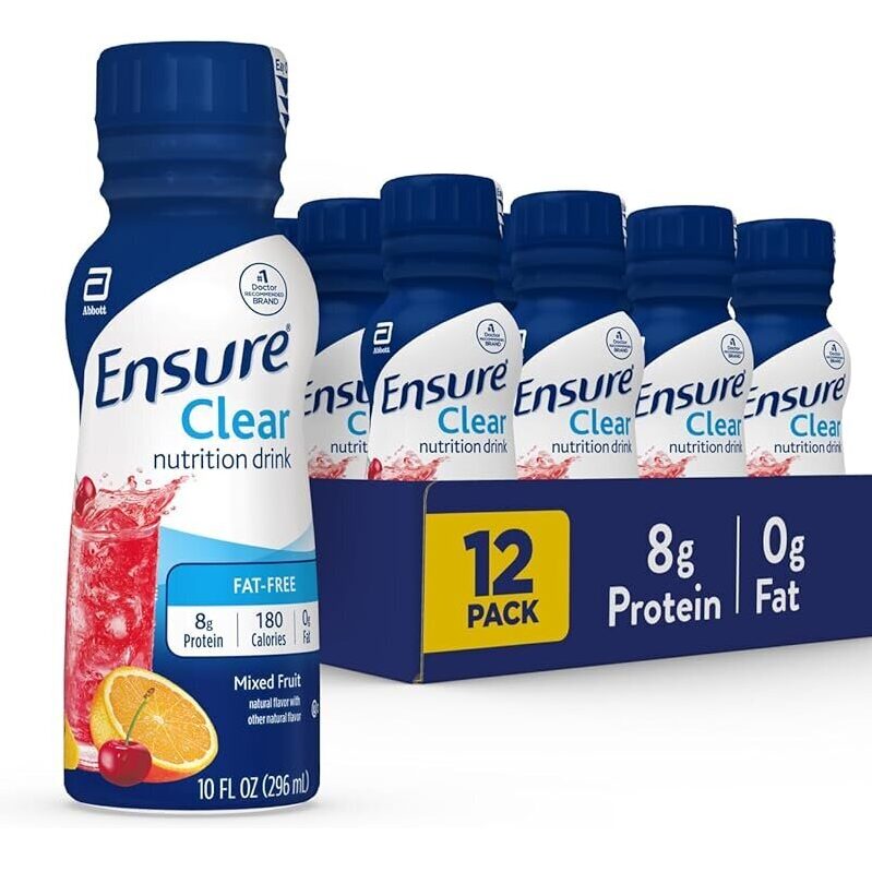 Ensure Clear Mixed Fruit Nutritional Drink 12-Pack - 10oz Bottles