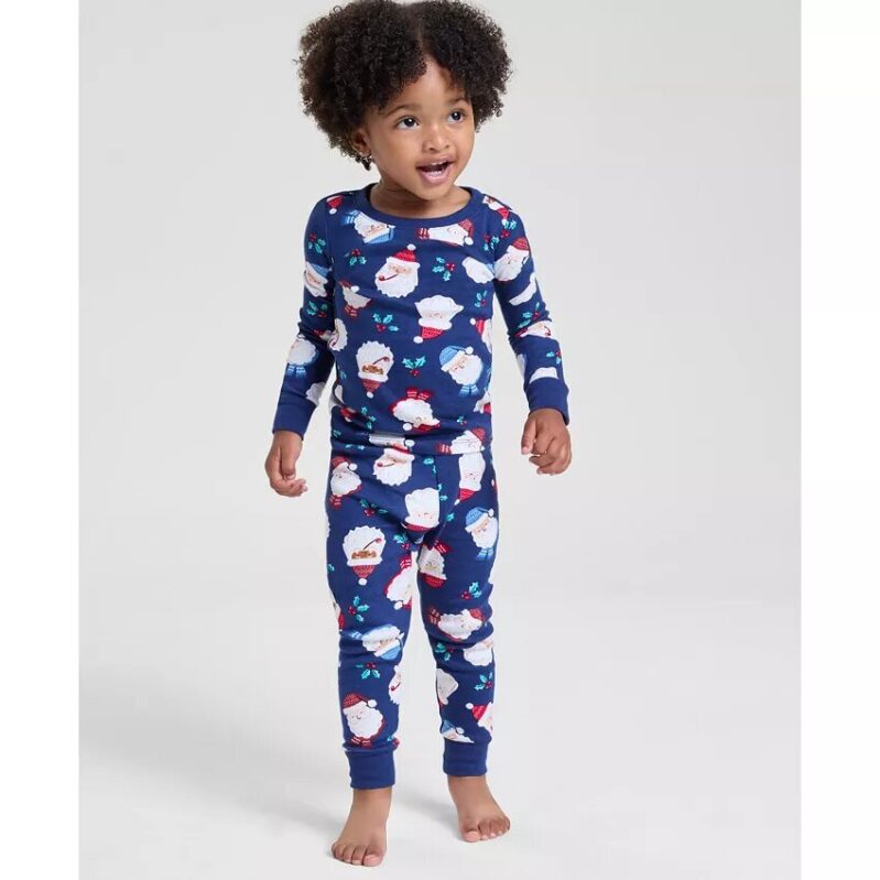 Adorable Toddler Santas Snug-Fit Pajama Set for Cozy Christmas Nights