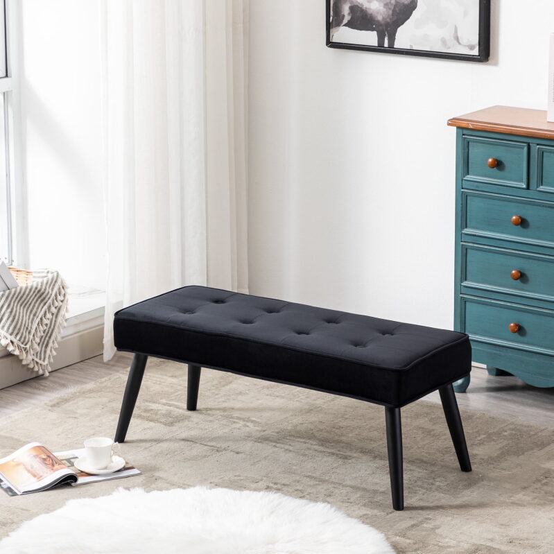 WestinTrends Velvet Tufted Bedroom Bench - Luxurious Seating at an Affordable Price