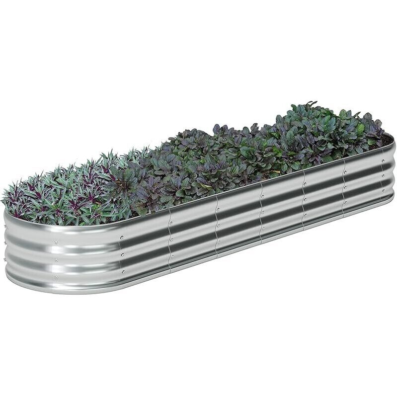 Zizin Galvanized Raised Garden Bed - Durable & Stylish