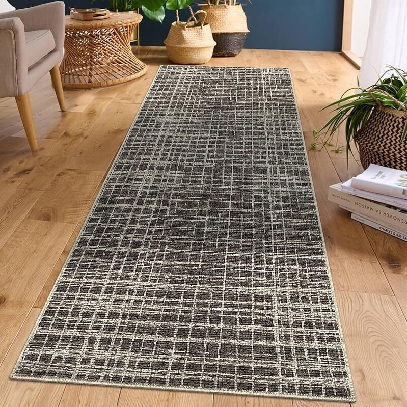 Modern Striped Runner Rug for Home Decor - Durable and Elegant