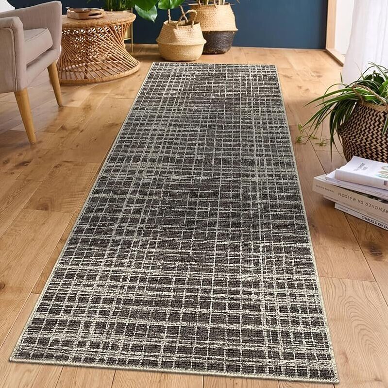 Modern Striped Runner Rug for Home Decor - Durable and Elegant