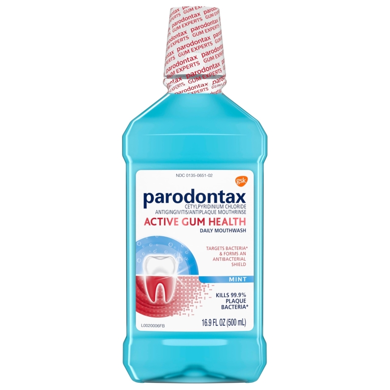 Parodontax Active Gum Health Mouthwash Mint 16.9oz - Effective Plaque & Bacteria Control