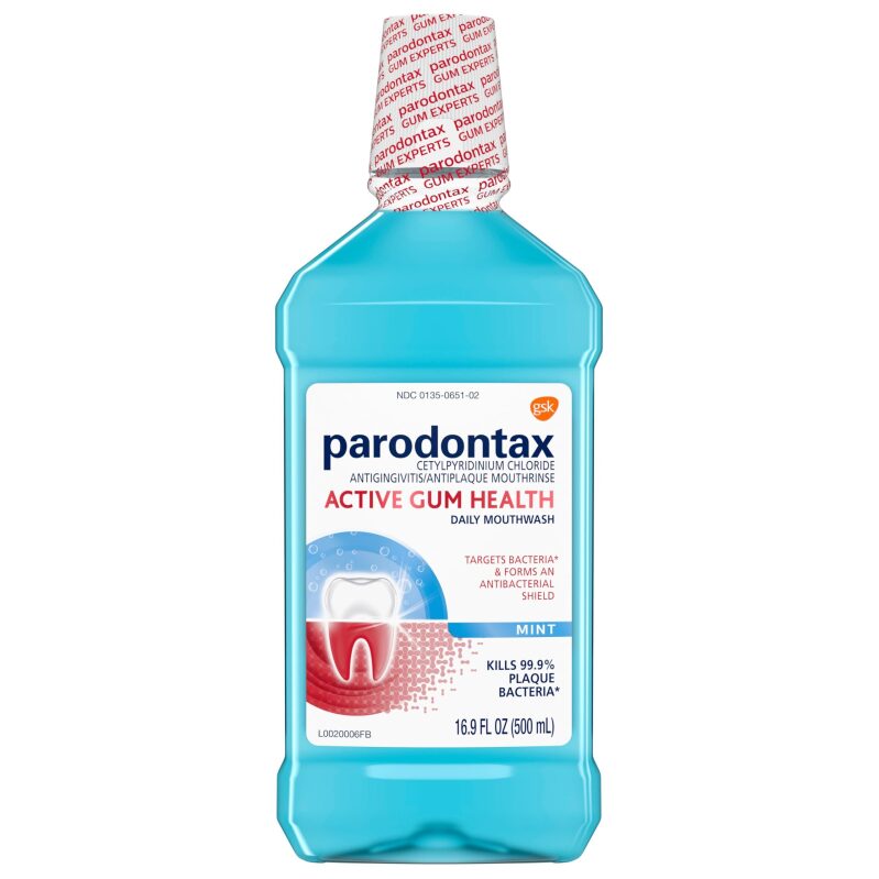 Parodontax Active Gum Health Mouthwash Mint 16.9oz - Effective Plaque & Bacteria Control