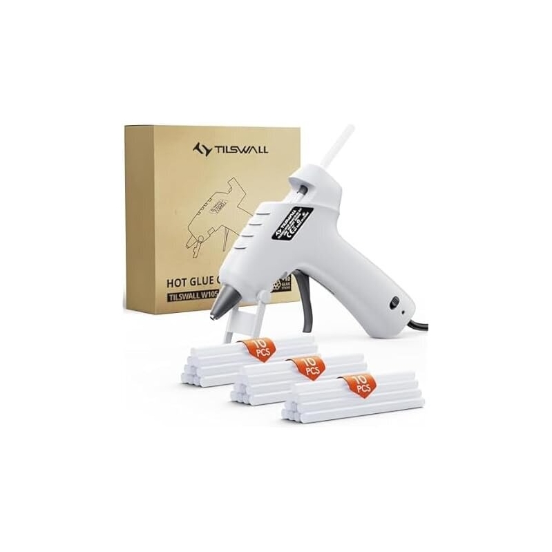 Tilswall 20W Mini Hot Glue Gun Kit with 30 Glue Sticks - Affordable and Efficient Crafting Tool