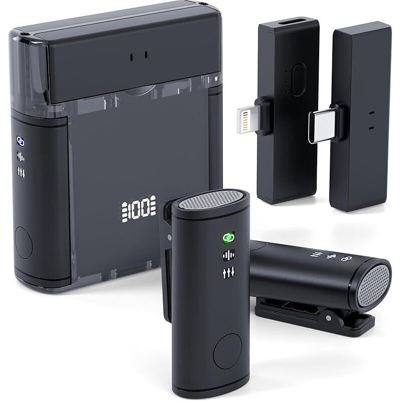 Rythflo LM03 Wireless Lavalier Microphone Set - Dual Recording Excellence