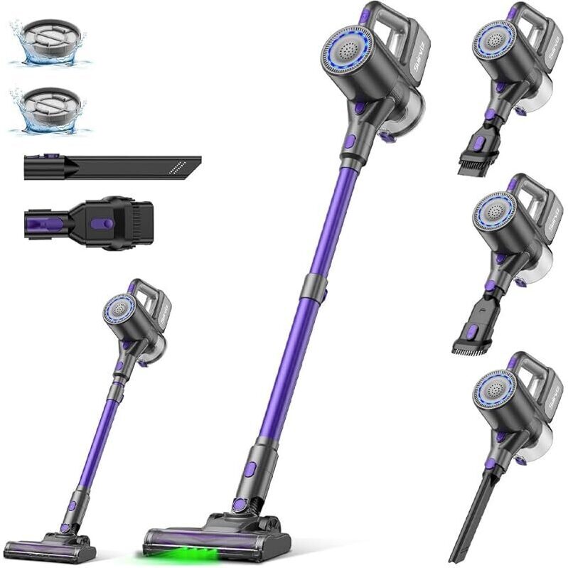 Suirviz U8 Cordless Stick Vacuum: 40kPa Suction, 6-Stage HEPA, Lightweight Design