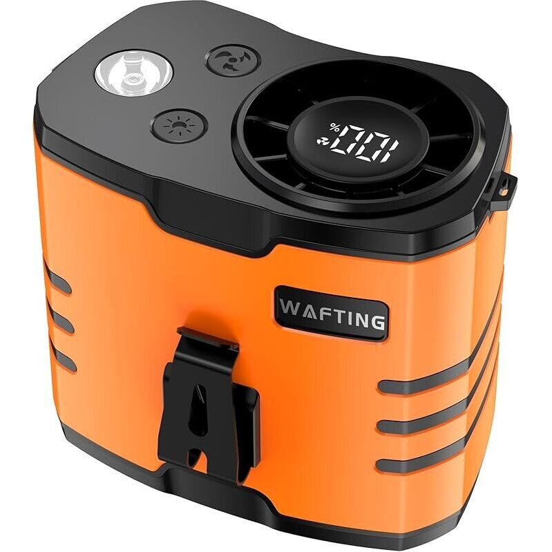 WAFTING Portable Waist Fan: High-Speed, Long-Lasting, LED Light