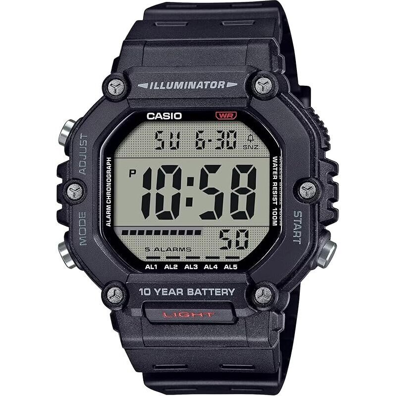 Casio AE-1600H Series LED Illuminator Digital Watch: Heavy-Duty, Bold LCD, Easy-to-Read Time