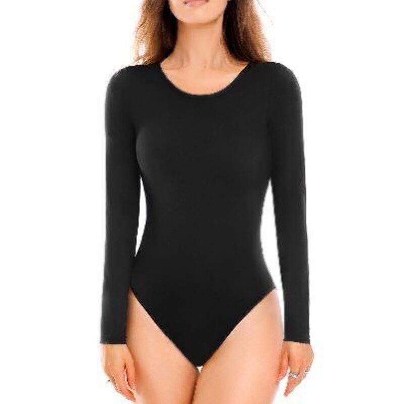Walifrey Women's Black Long Sleeve One-Piece Swimsuit - Perfect for Any Occasion