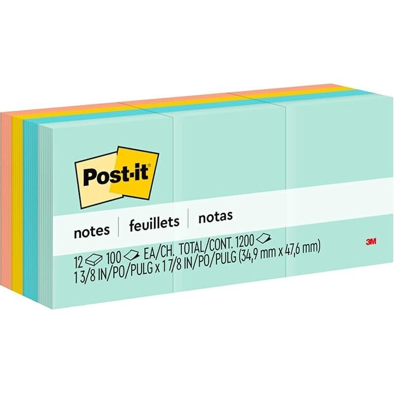 12-Pack Post-it Notes - Versatile Sticky Notes for Efficient Planning