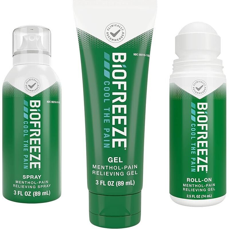 Biofreeze Pain Relief Roll-On Gel and Spray 3oz Pack