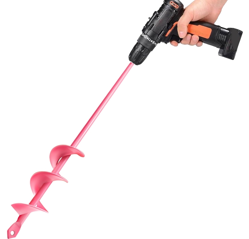 Efficient 1.6 x 16.5-Inch Pink Auger Drill Bit for Planting