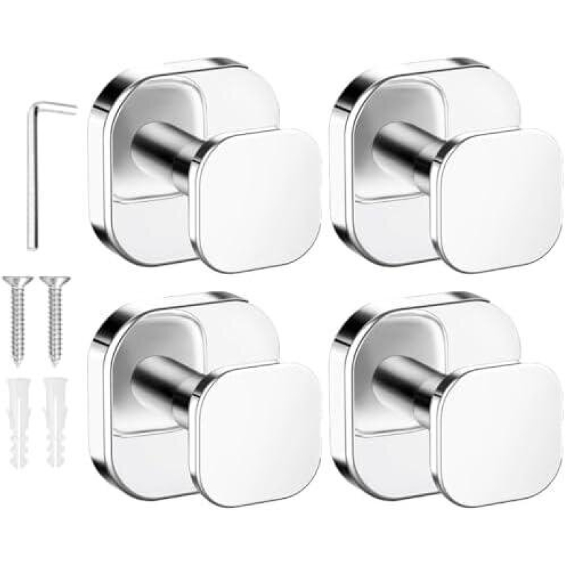Four-Piece Set of Heavy-Duty Wall-Mounted Towel Hooks - 50% Discount