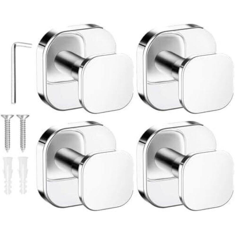 Four-Piece Set of Heavy-Duty Wall-Mounted Towel Hooks - 50% Discount
