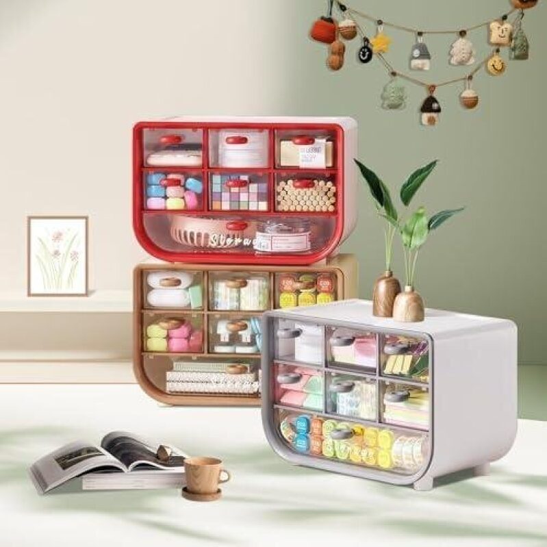 7 Drawer 3-Tier Stackable Office Storage Box - 50% OFF