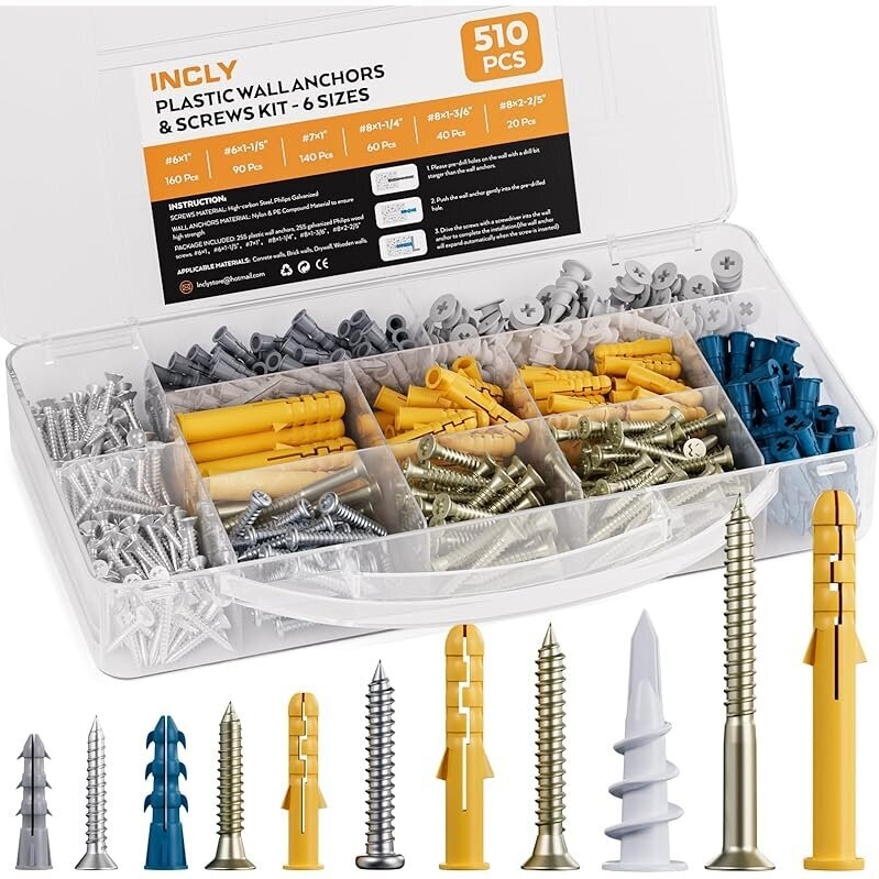 Versatile Drywall Anchors and Screws Kit - Complete Assortment for All Your Fixing Needs