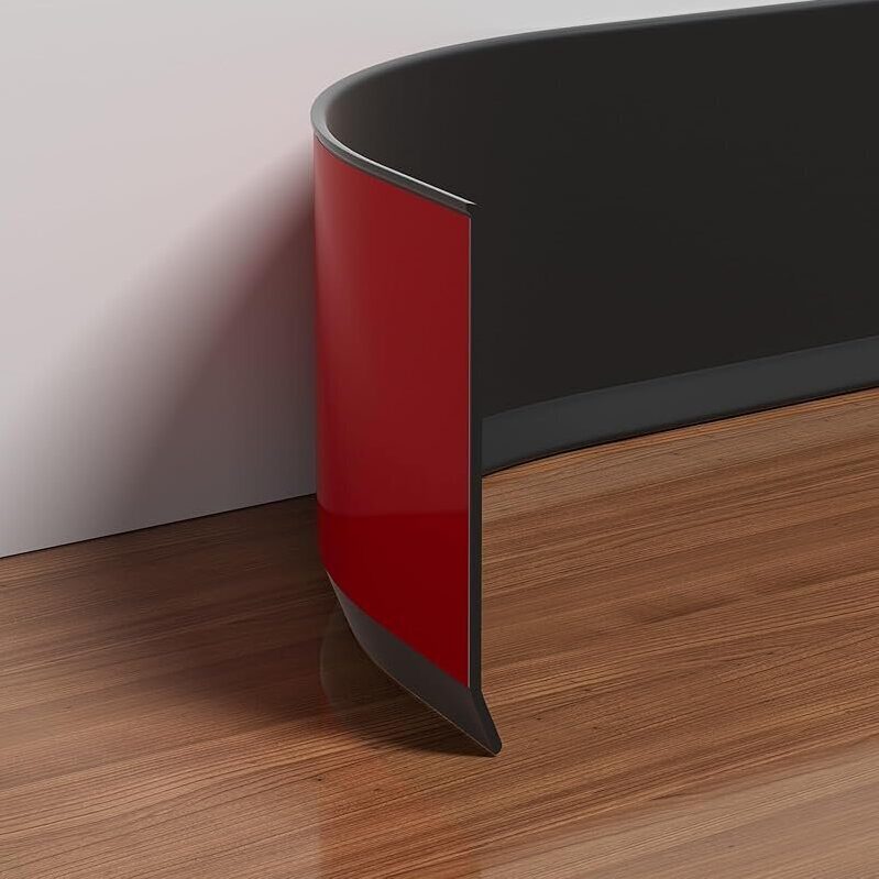 Elegant Red Vinyl Baseboard Trim - 4 Inch Peel and Stick, 100-FT