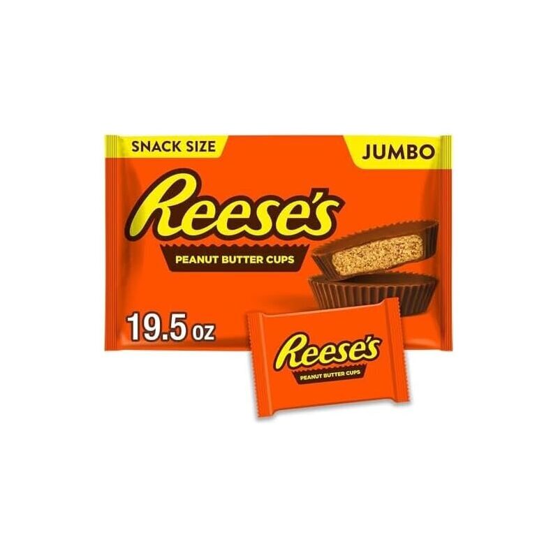 Reese's Milk Chocolate Snack Size Peanut Butter Cups - 19.5oz Jumbo Bag