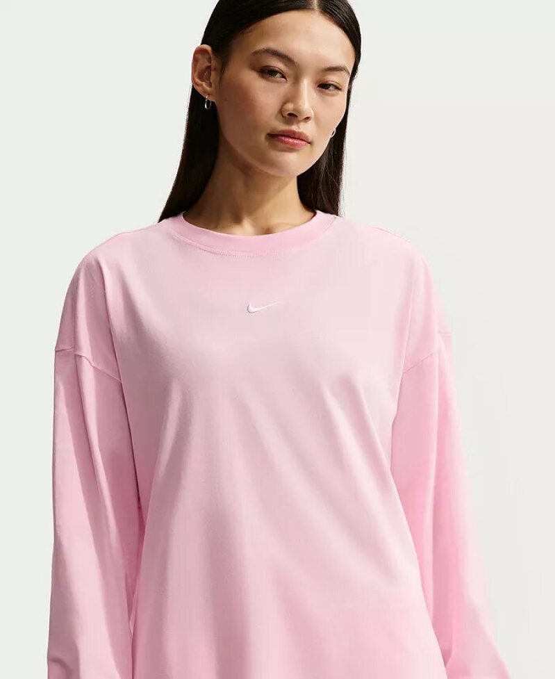 Nike Women's Oversized Long Sleeve T-Shirt - Pink