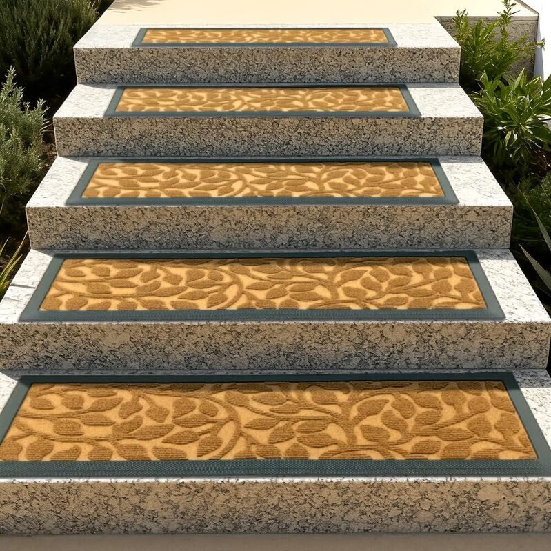 2-Pack ApxRoufin Non-Slip Rubber Brown Stair Runner Rugs