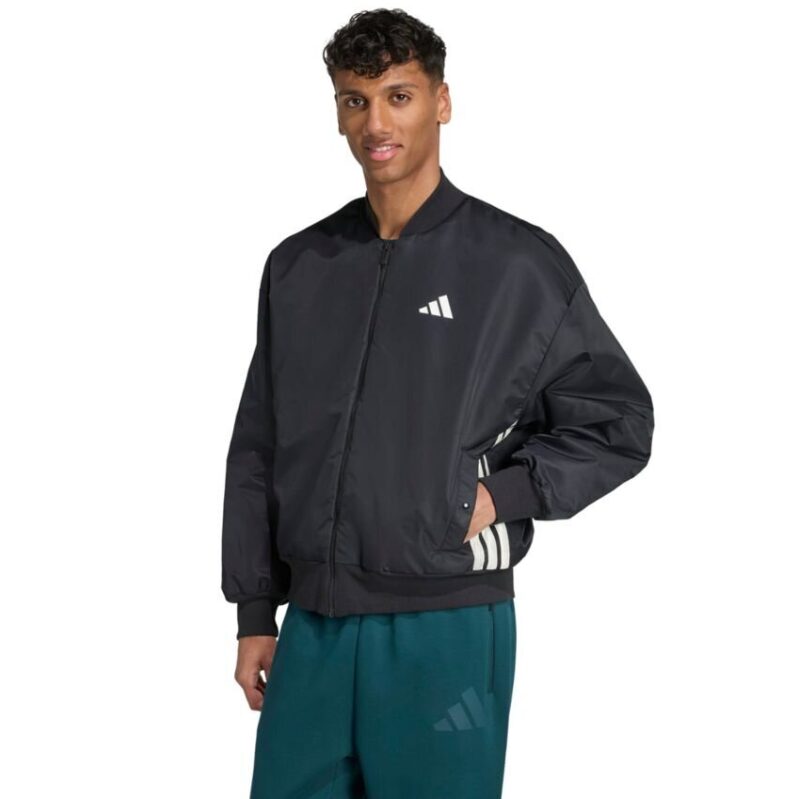 Adidas Mens Stadium Long-Sleeve Bomber Jacket: Elevate Your Game Day Style
