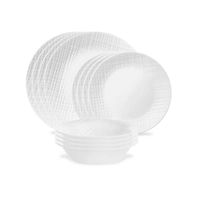 Affordable Corelle Linen Weave 12-Piece Dinnerware Set - Free Shipping
