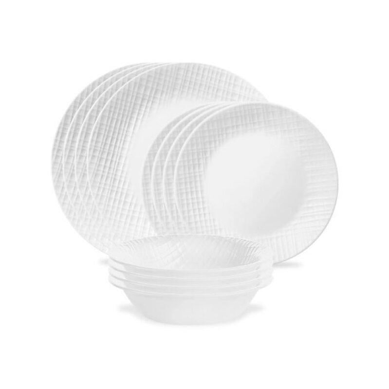 Affordable Corelle Linen Weave 12-Piece Dinnerware Set - Free Shipping