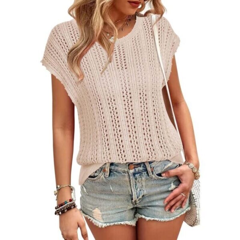 Arach&Cloz Women's 2024 Spring Summer Knitted Vest - Perfect for Casual & Vacation