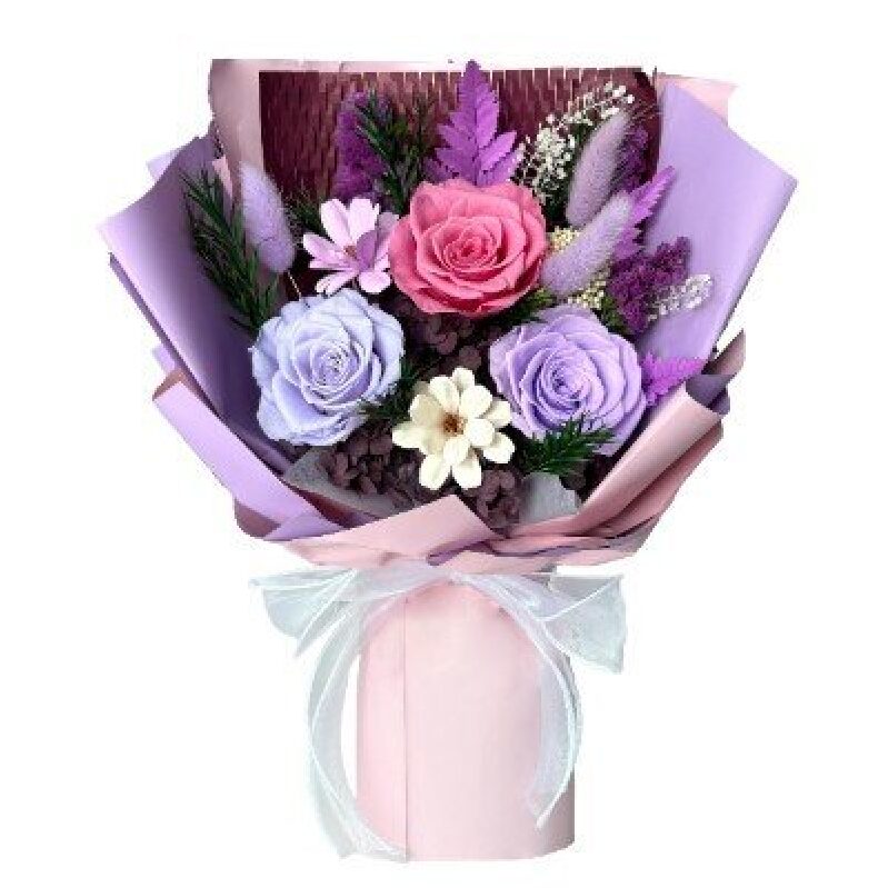 Cyrabota Eternal Purple Rose Bouquet - Elegant Gift